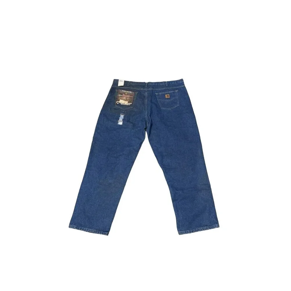 Vintage Carhartt B21DST Mens Relaxed Fit Flannel Lined Denim Jeans 46x32